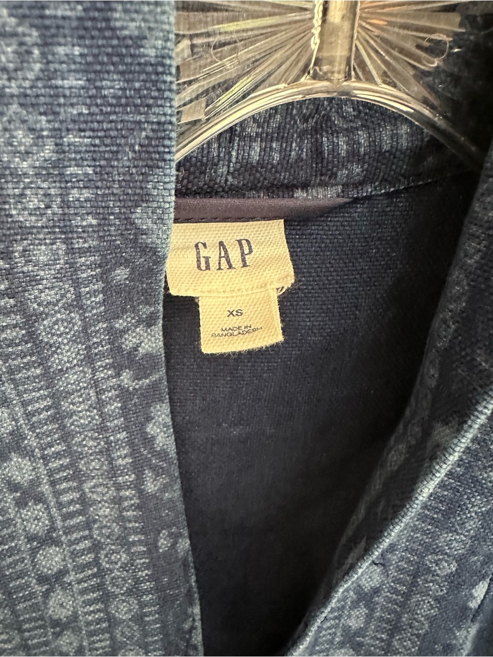 GAP Lightweight Blue Floral Tie-Belt Kimono Jacket - Picture 3 of 6